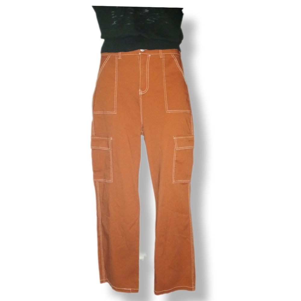Mocha Wide Leg Cargo Pants NWT